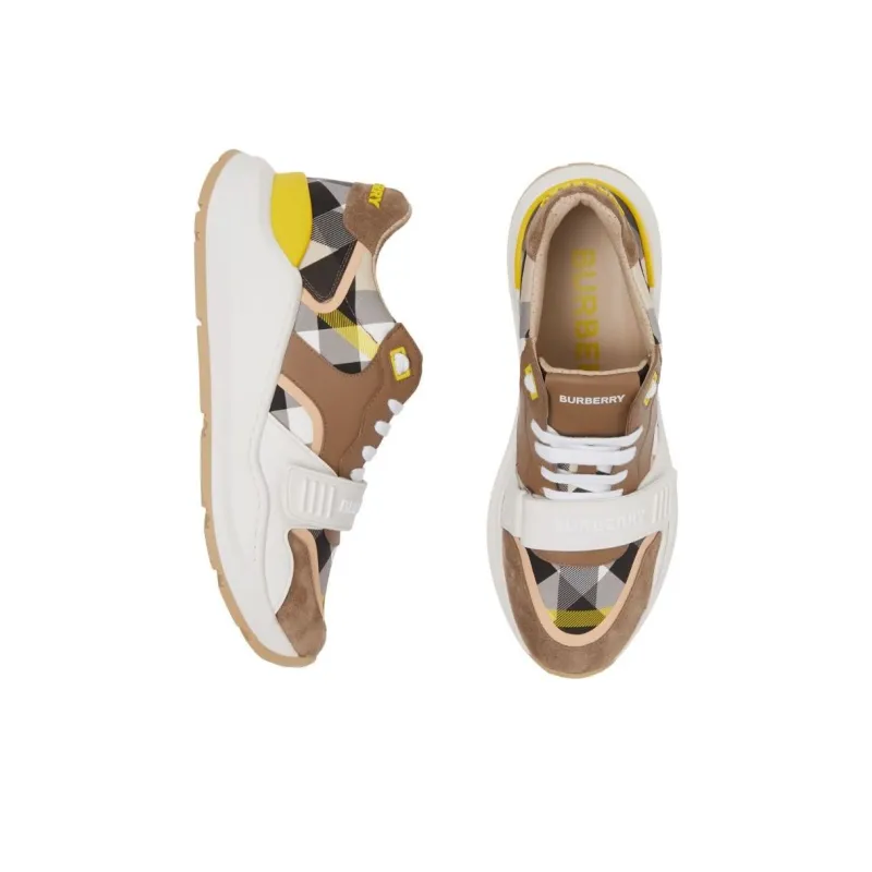 Burberry Women's Ramsey 'Geometric Check Wheat'-4