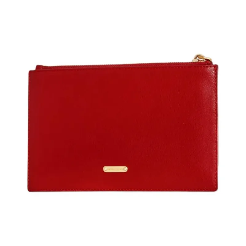 REBECCA MINKOFF Leather Clutch Medium Size Women's Red-1