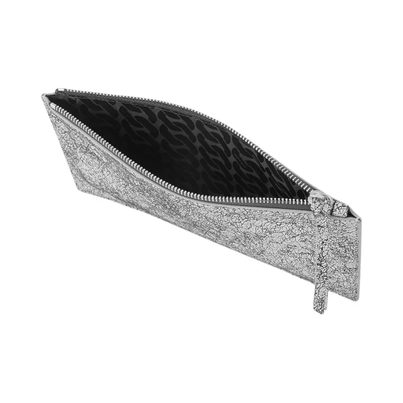 REBECCA MINKOFF Leather Clutch Large Size Women's Silver-2