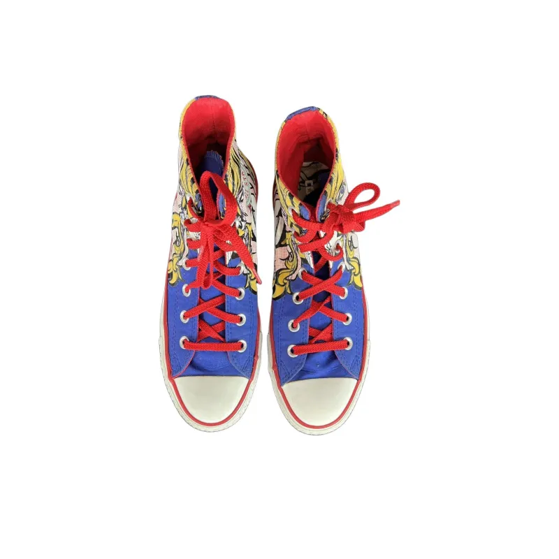 Converse CHUCK TAYLOR Anti Slip Wear Resistant High Top Canvas Shoes Unisex Blue-4
