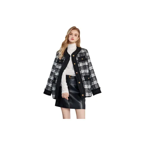 TOUCH Jackets Women's Black/White Plaid