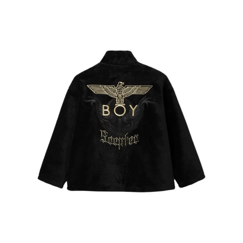 Boy London Velvet feel Coat Unisex Black-1