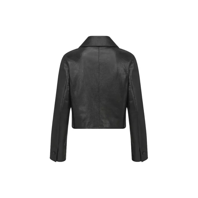 DIOR Leather Jacket Women's Black-1