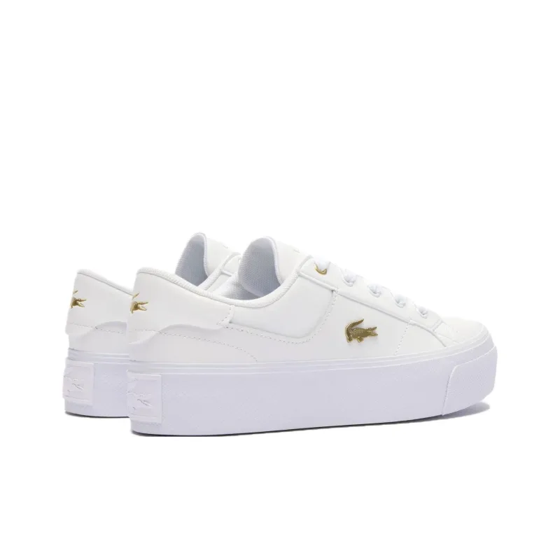 LACOSTE Slip Resistant Low Top Skateboard Shoes Women's White-4