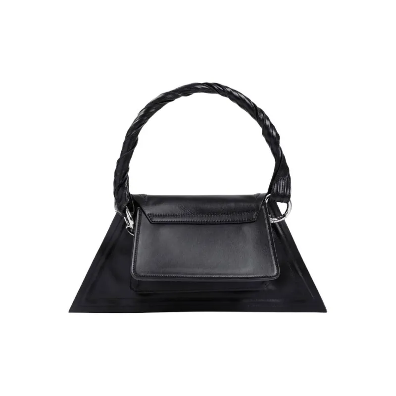 YProject Cow Leather Shoulder Bag Crossbody Bag Handbag Mini Women's Black-2