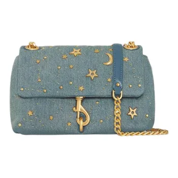 REBECCA MINKOFF Edie Cotton And Polyurethane Shoulder Bag Crossbody Bag Women's Blue