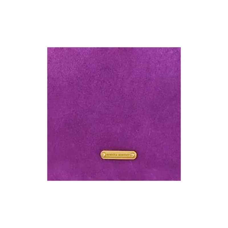 REBECCA MINKOFF Suede Leather Shoulder Bag Crossbody Bag Medium Size Women's Purple-3