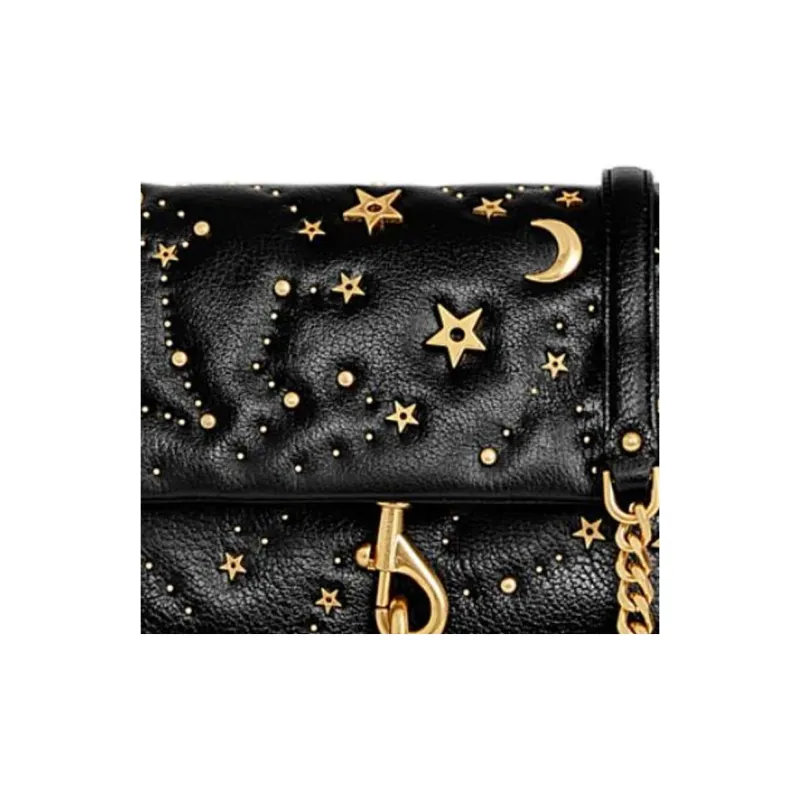 REBECCA MINKOFF Edie Genuine Leather Shoulder Bag Crossbody Bag Women's Black-3