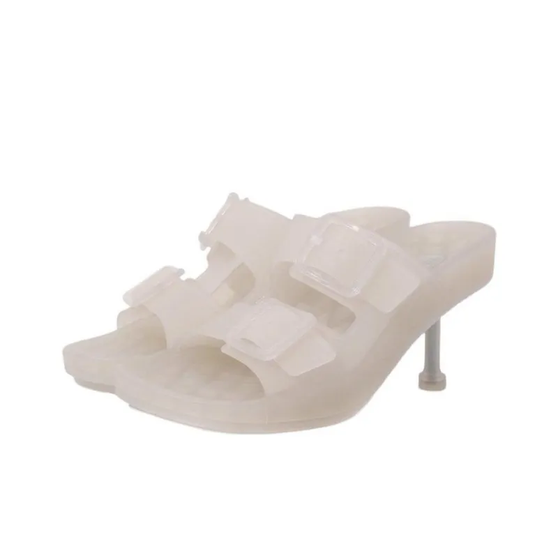 Balenciaga Mallorca Slide Slippers 10cm Women's White-2