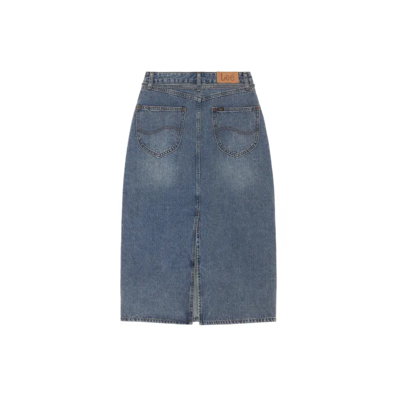 Lee Denim Long Skirts Women's Blue-1