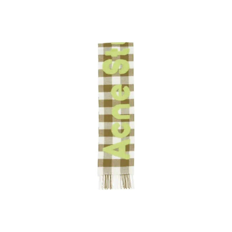 Acne Studios Jacquard logo Checked Scarf-0
