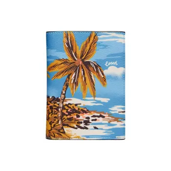 COACH Passport Case Canvas ID Photo Wallet Passport Holder Women's Multicolor
