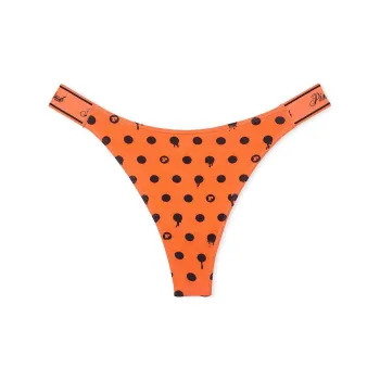 Victoria's Secret PINK LOGO COTTON HIGH-LEG THONG PANTY / HBHP Underpants Women's 1 Pack Orange