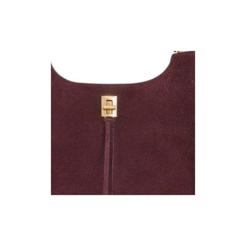 REBECCA MINKOFF Suede Leather Shoulder Bag Crossbody Bag Medium Size Women's Pomegranate Red-3