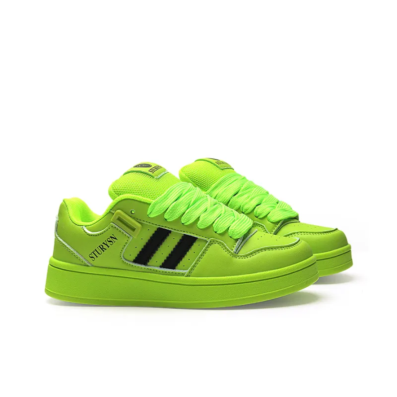 STUR YSN Wear resistant And Lightweight Low Top Skateboard Shoes Unisex Neon Green-3