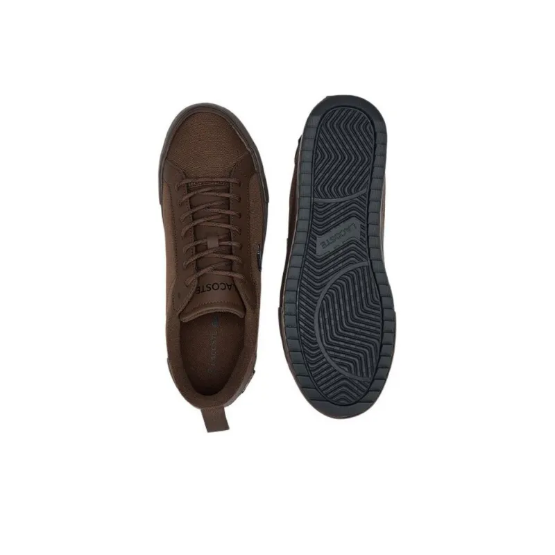 LACOSTE Low Top Skateboard Shoes Men Brown-4