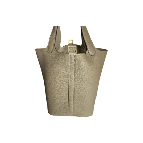 HERMES Picotin Lock Maurice Bullock Leather Basket Bag, Bucket Bag, Handbag Women's 18 Origan Oregano Ardenne