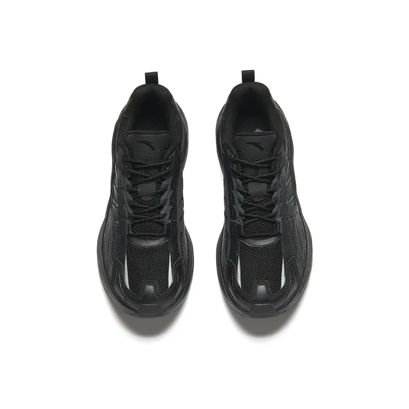 Anta Running Collection Anti Slip Wear Resistant Low Top Casual Running Shoes Men Black-2