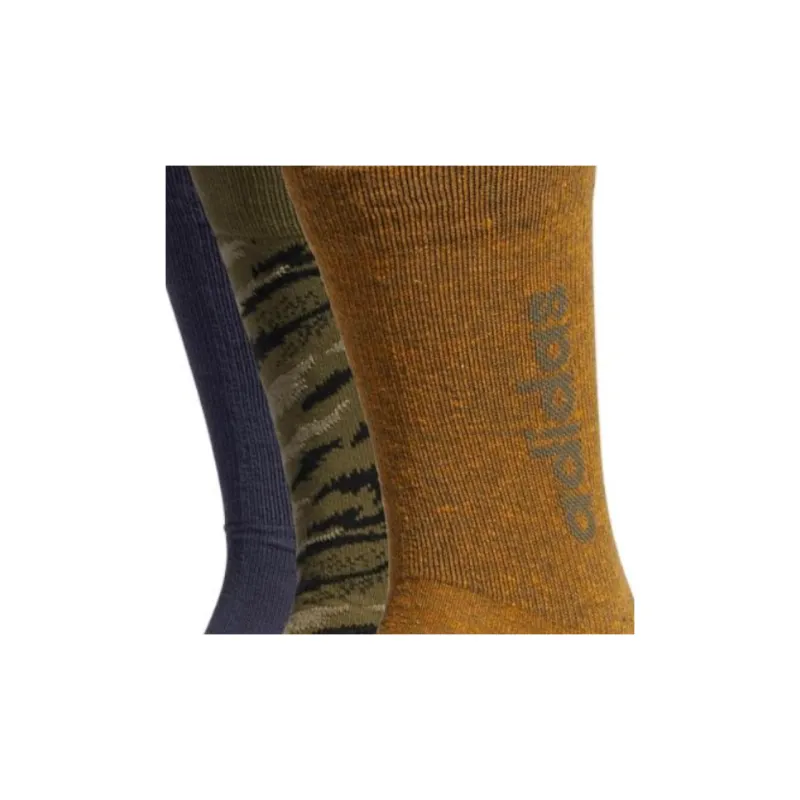 Adidas Neo Mid Calf Socks Unisex 3 Pack Navy Blue/Green/Brown-1