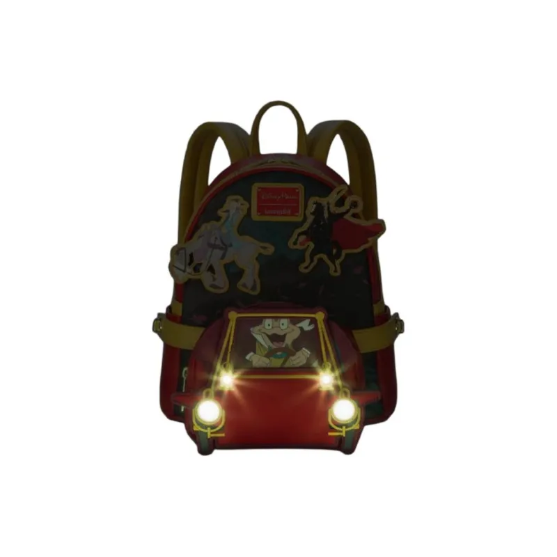 Disney Polyurethane One Shoulder Crossbody Fanny Pack Backpack Mini Women's Red Yellow-5