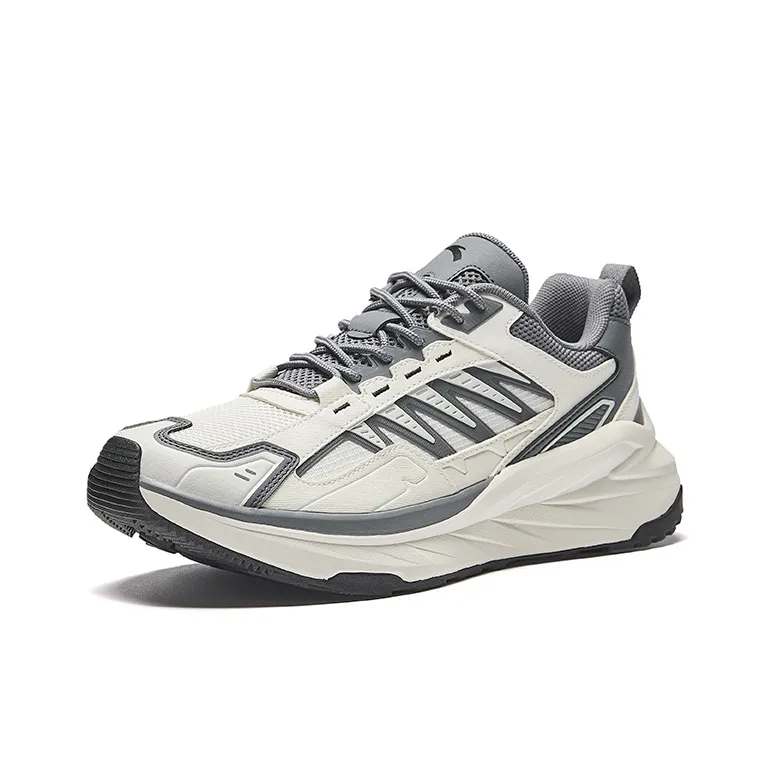 Anta Running Collection Anti-Slip Wear-Resistant Low-Top Casual Running Shoes Men White Gray-1