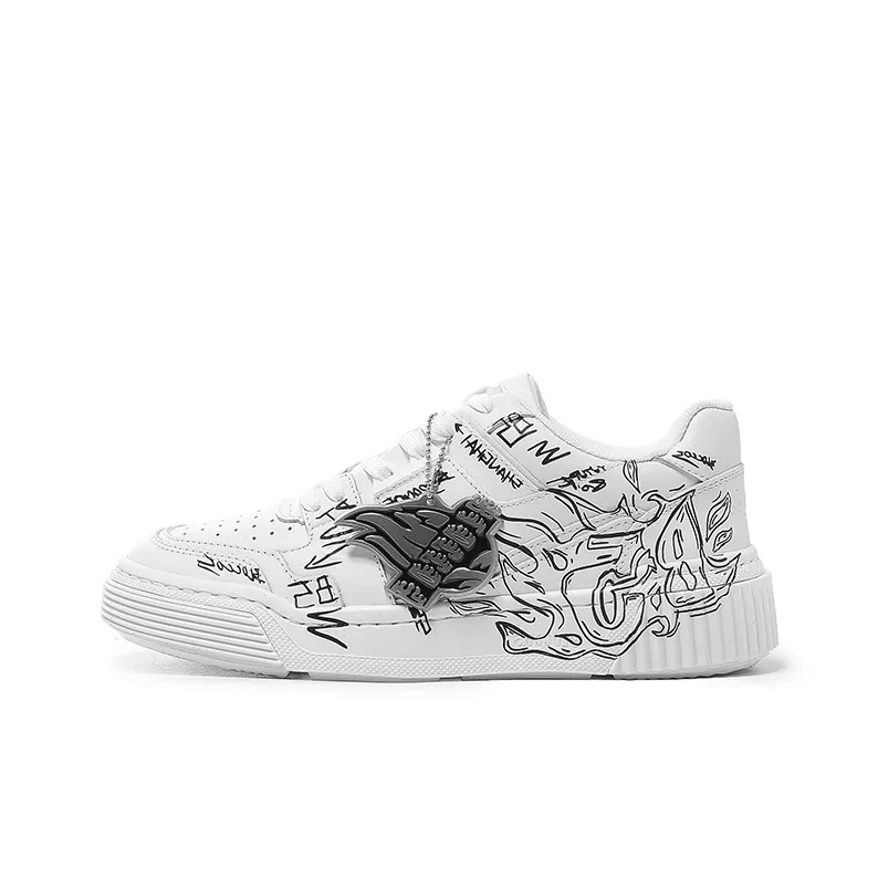 BLOCCO5 Tom Sachs X NikeCraft General Purpose Graffiti Edition Stylish Skateboarding Shoes Unisex White-0