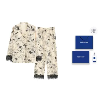 Floating Light Islands Pajama Set Women's Box Apricot