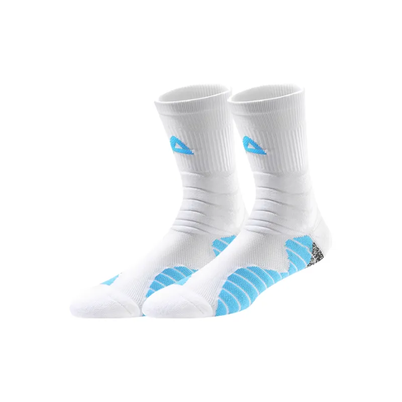 PEAK Basketball Socks Unisex 3 Pack White Blue-10