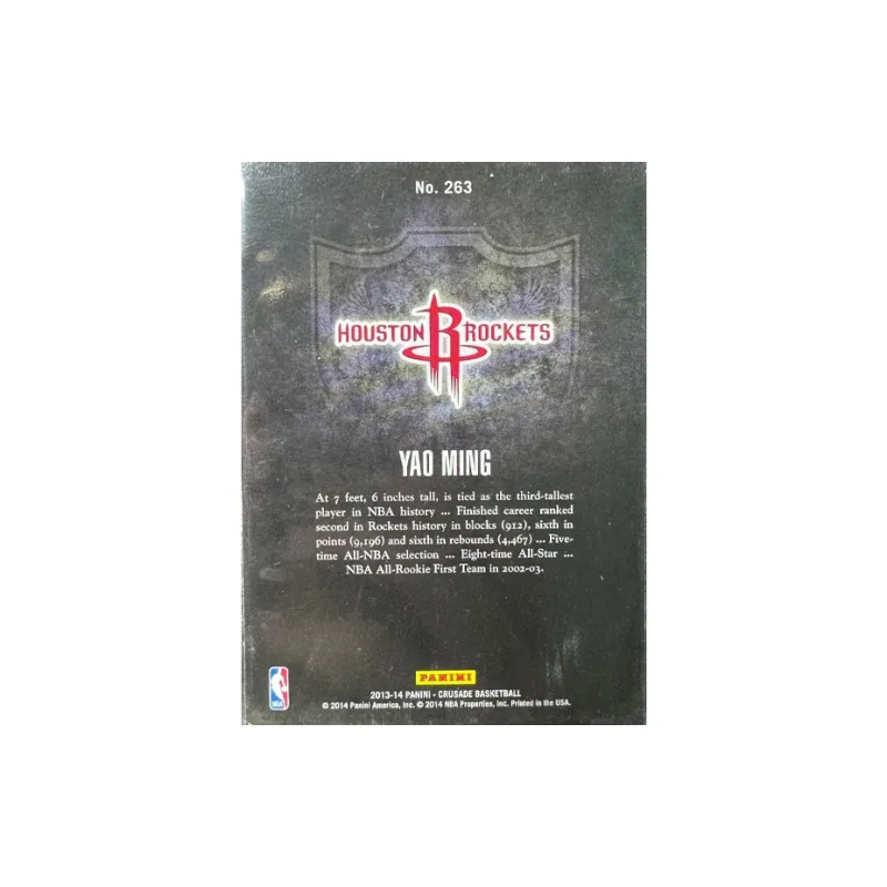 PANINI Yao Ming Crusaders Holographic Card Sports Cards 1 Pc-1