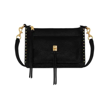 REBECCA MINKOFF Genuine Leather Crossbody Bag Shoulder Bag Women's Black