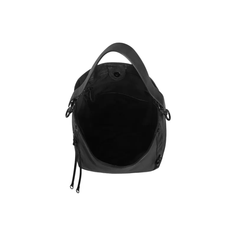 REBECCA MINKOFF Leather Hobo Bag Handbag Shoulder Bag Women's Black-3