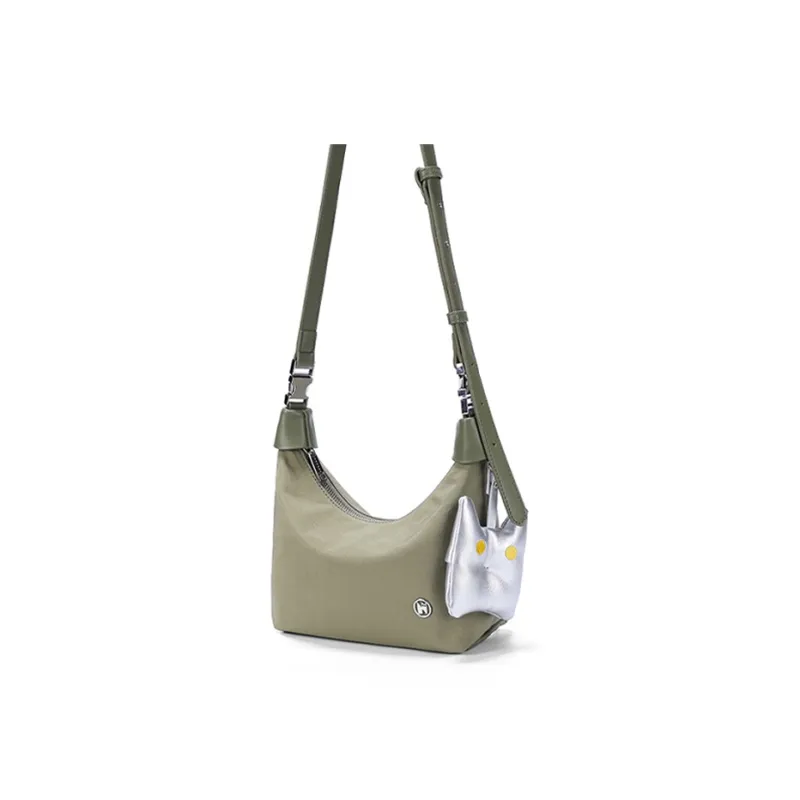 NOXXON Nylon Fabric Crossbody Bag Shoulder Bag Handbag Shoulder Bag Women's Khaki/Passion Fruit Green-3