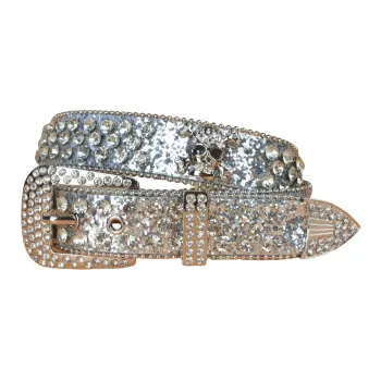 Emperor Penguin PU Rhinestone Leather Belts Women's 3.3CM