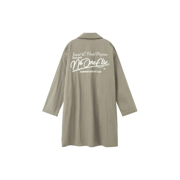 NO ONE ELSE Trench Coat Unisex Army Green-1