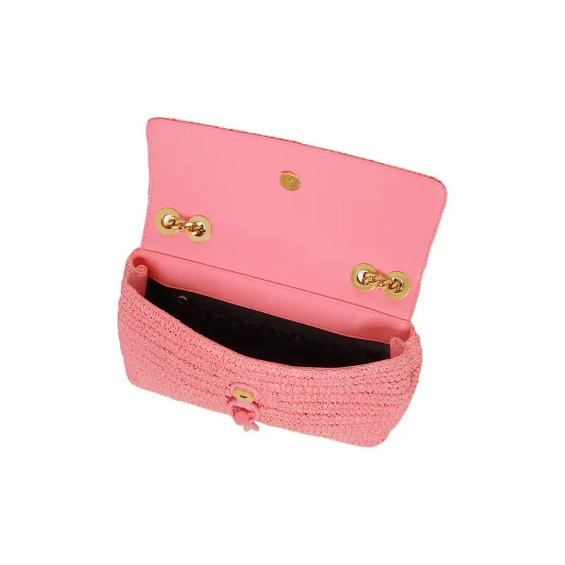 REBECCA MINKOFF Edie Straw Woven Straw Bag Shoulder Bag Crossbody Bag Medium Size Women's Rose Shavings-2