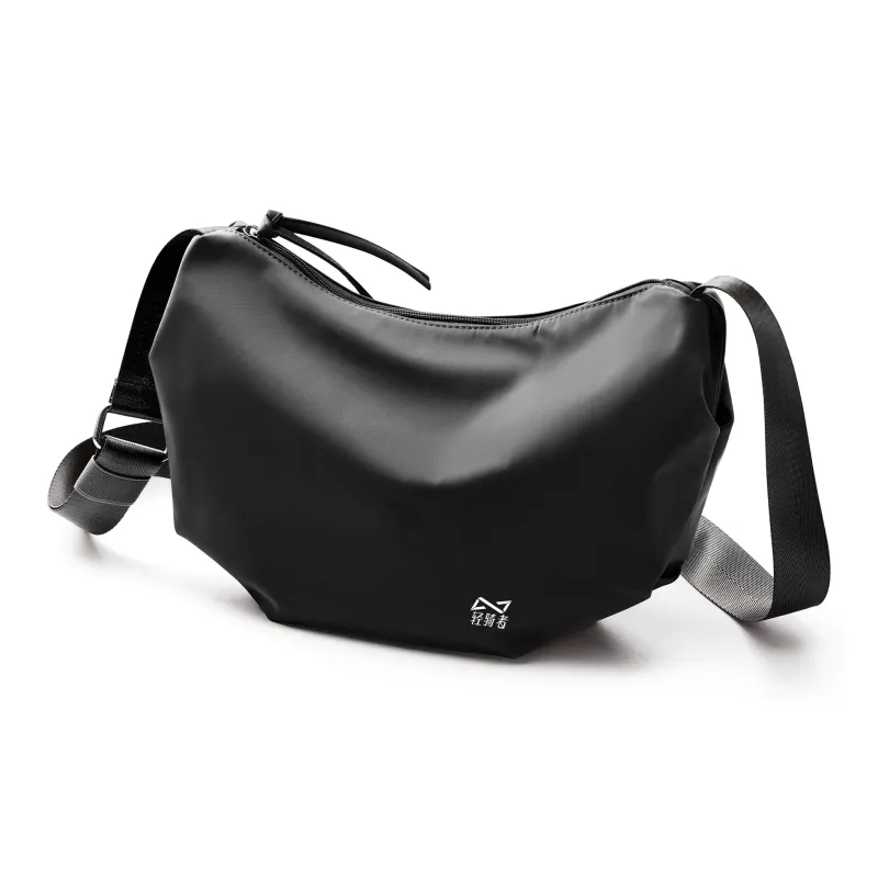 QING QI ZHE Fabric Crossbody Bag Shoulder Bag Dumpling Bag Regular Unisex Black/White/Khaki-1