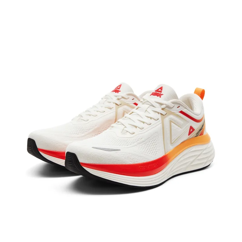 PEAK Running Shoes Men Low Top Super Light White/Red-2