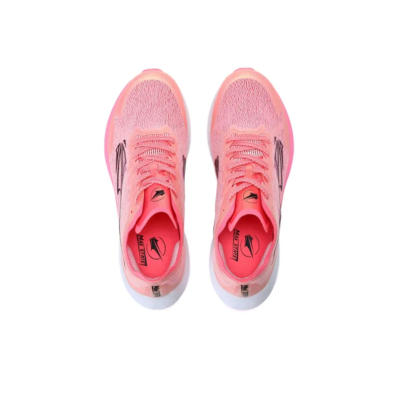 XINGHUOLI Cushioned Slip-Resistant Breathable Low-Top Carbon Plate Technology Running Shoes Unisex Highlighter Pink-5