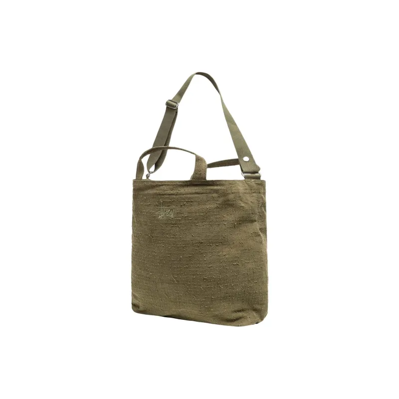 Stussy Cotton Canvas Handbag, Shoulder Bag, Crossbody Bag Regular Unisex Olive-1