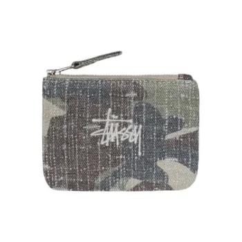 Stussy Cotton Patchwork Canvas Coin Purse Unisex Camouflage