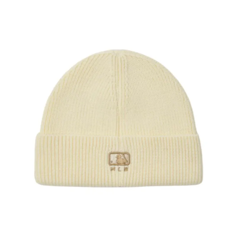 MLB Nylon Wool Beanies Unisex Cream-1
