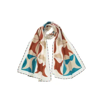 NAME.S 100% Sheep Wool Knit Scarves Women's Multicolor Workplace Gift For Elders Box Shopping Bag