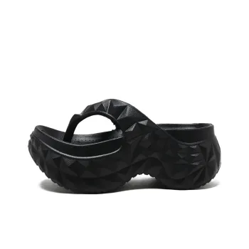 EXULL Q EVA Quiet Odor Resistant Abrasion Resistant Slip Resistant Quick Drying Flip Flops Women's Black