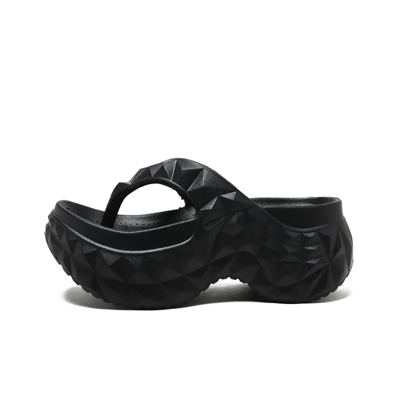 EXULL Q EVA Quiet Odor Resistant Abrasion Resistant Slip Resistant Quick Drying Flip Flops Women's Black-0