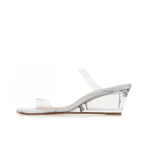 Stuart Weitzman Slide Slippers Women's Clear White