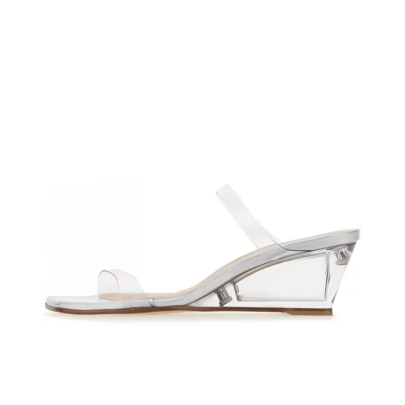 Stuart Weitzman/SW Slip Resistant Slide Slippers Women's Clear White-0