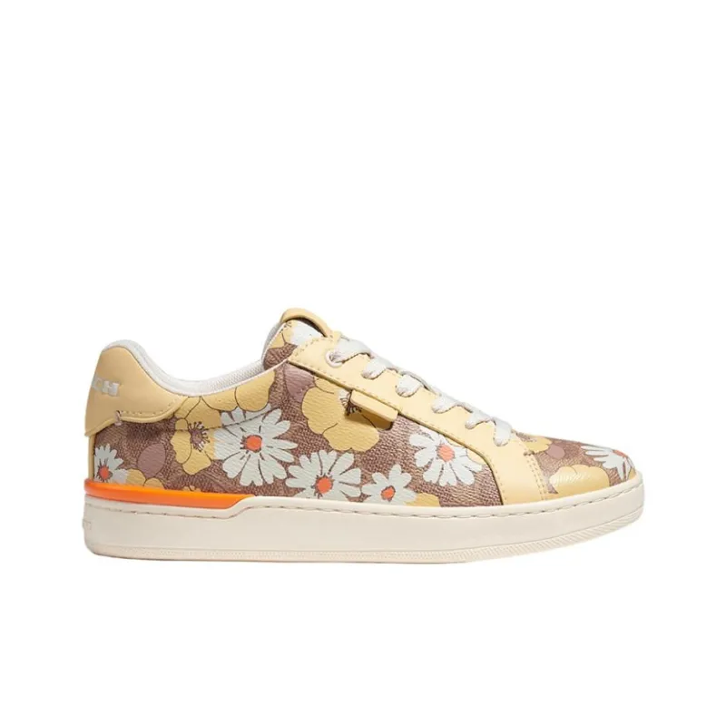 COACH Lowline Slip Resistant Low Top Sports Casual Shoes Women's Vanilla-1