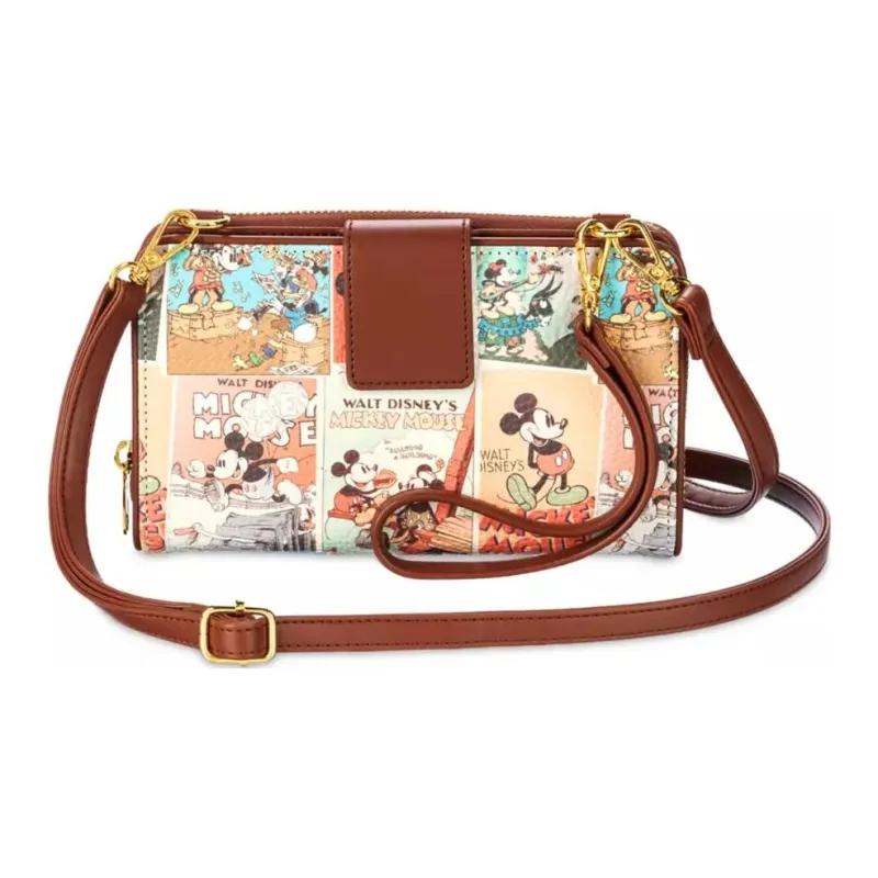 Disney PU Polyurethane Shoulder Bag Crossbody Bag Wallet Unisex Brown-0