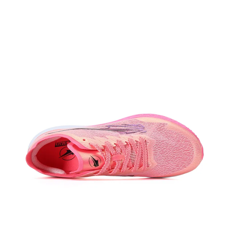 XINGHUOLI Cushioned Slip-Resistant Breathable Low-Top Carbon Plate Technology Running Shoes Unisex Highlighter Pink-3