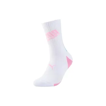 PUMA Mid Calf Socks Unisex 1 Pack White Pink